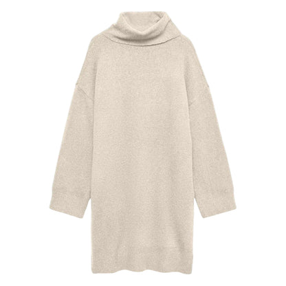 Natural - Front - Vero Moda Womens-Ladies Aquarius Roll Neck Jumper Dress