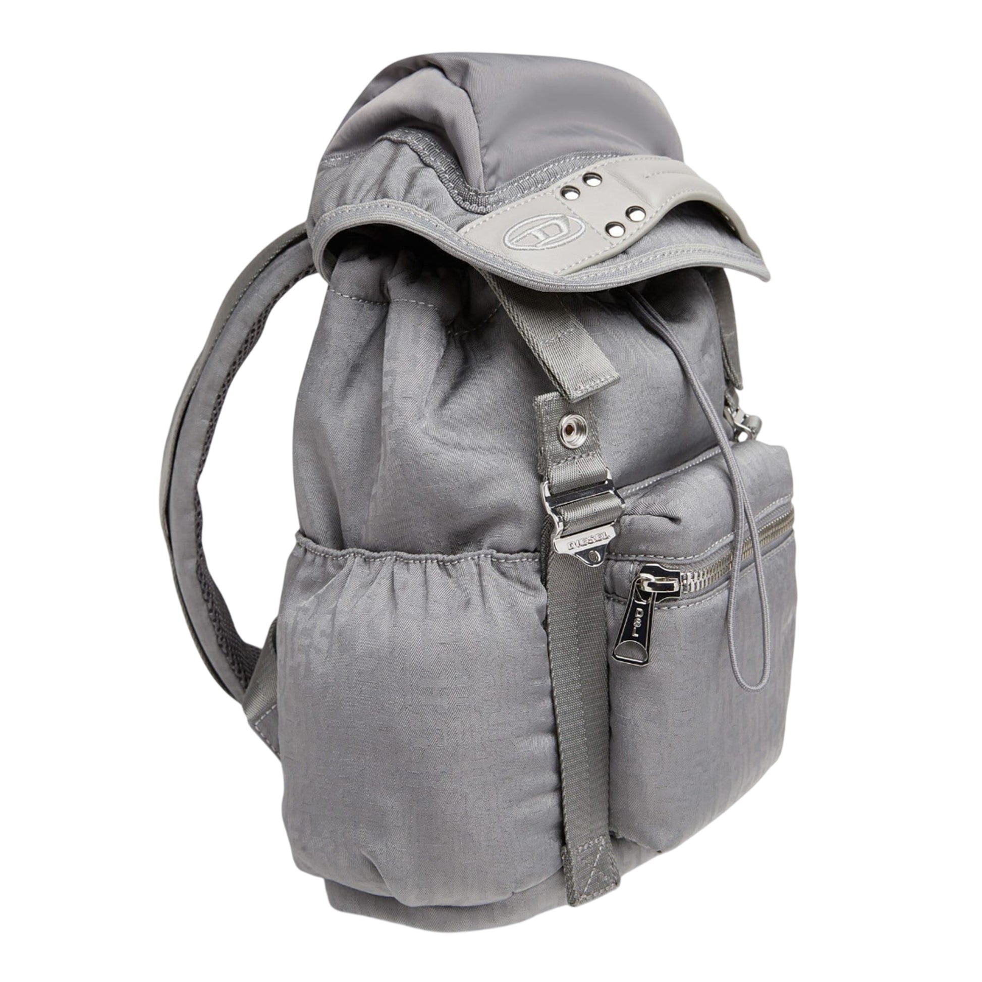 Grey - Side - Diesel Mono Nylon Backpack