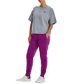 Grey - Side - Under Armour Womens-Ladies Logo Heavyweight Oversized T-Shirt