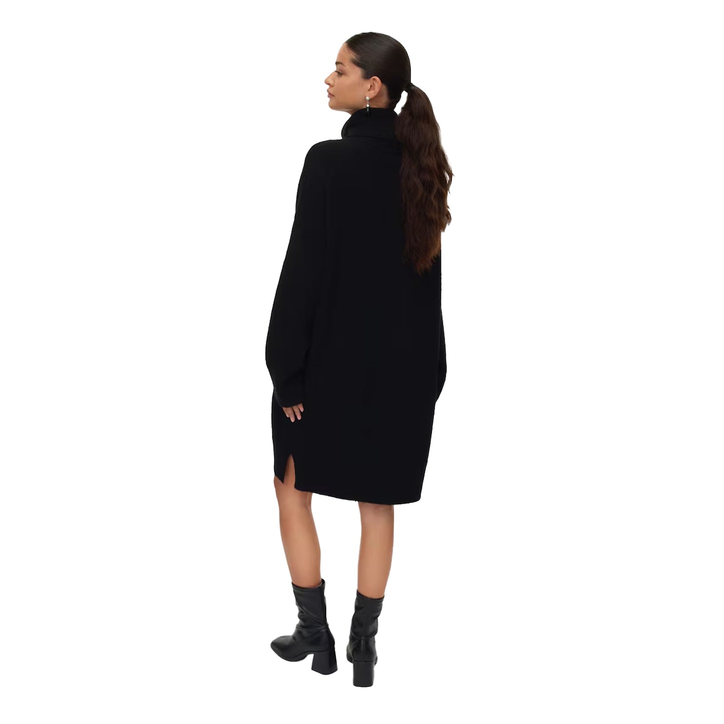 Black - Back - Vero Moda Womens-Ladies Aquarius Roll Neck Jumper Dress