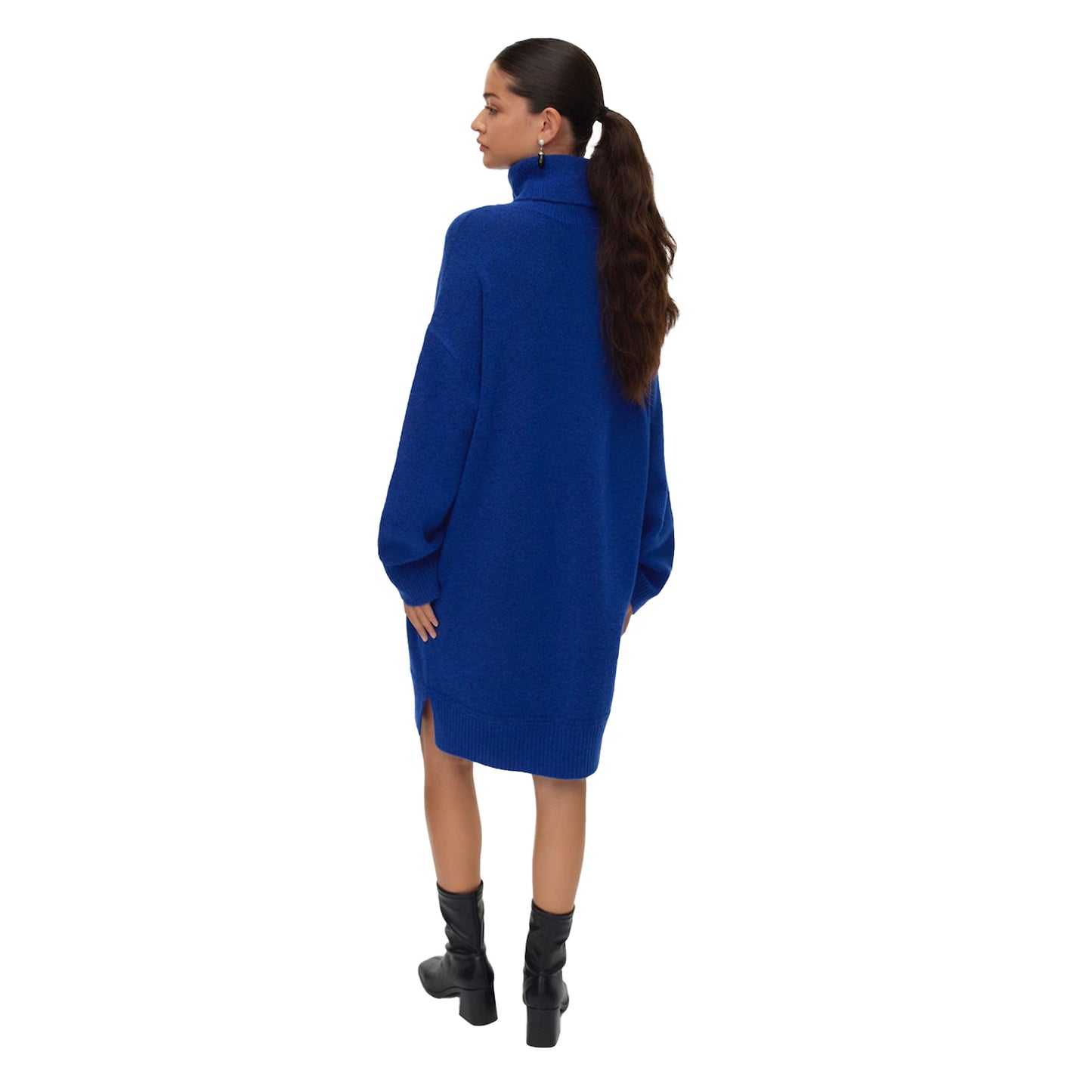Blue - Back - Vero Moda Womens-Ladies Aquarius Roll Neck Jumper Dress