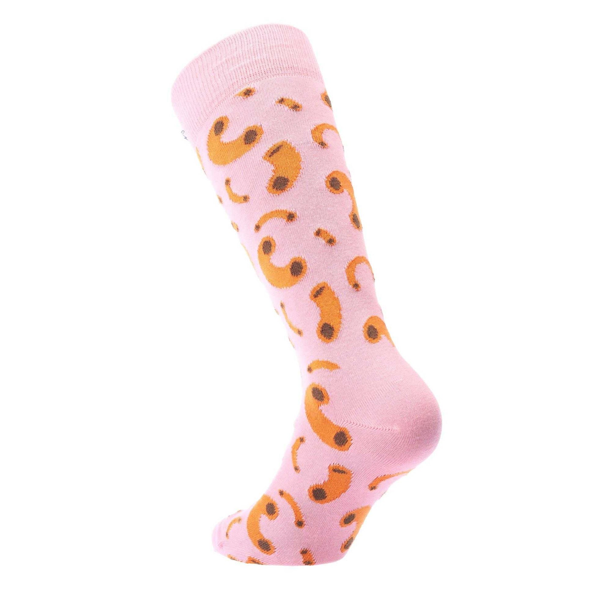 Pink - Back - Happy Socks Unisex Adult Macaroni Crew Socks