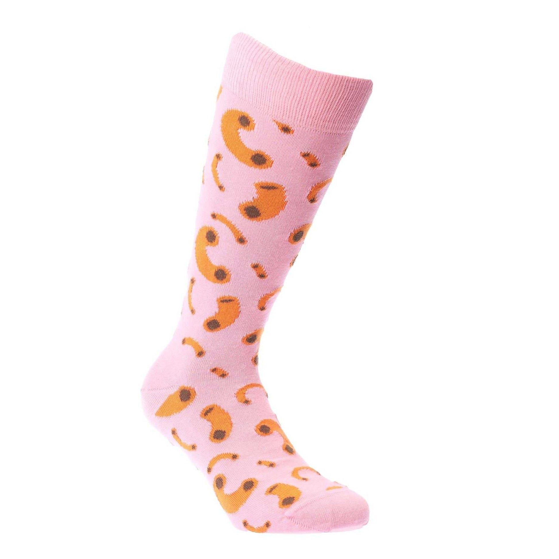 Pink - Front - Happy Socks Unisex Adult Macaroni Crew Socks
