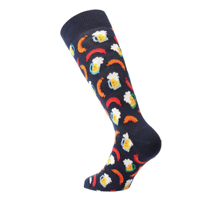 Navy - Back - Happy Socks Unisex Adult Beer And Sausage Socks