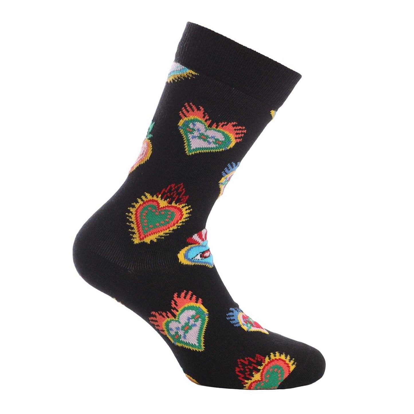 Black - Back - Happy Socks Unisex Adult Sacred Heart Socks