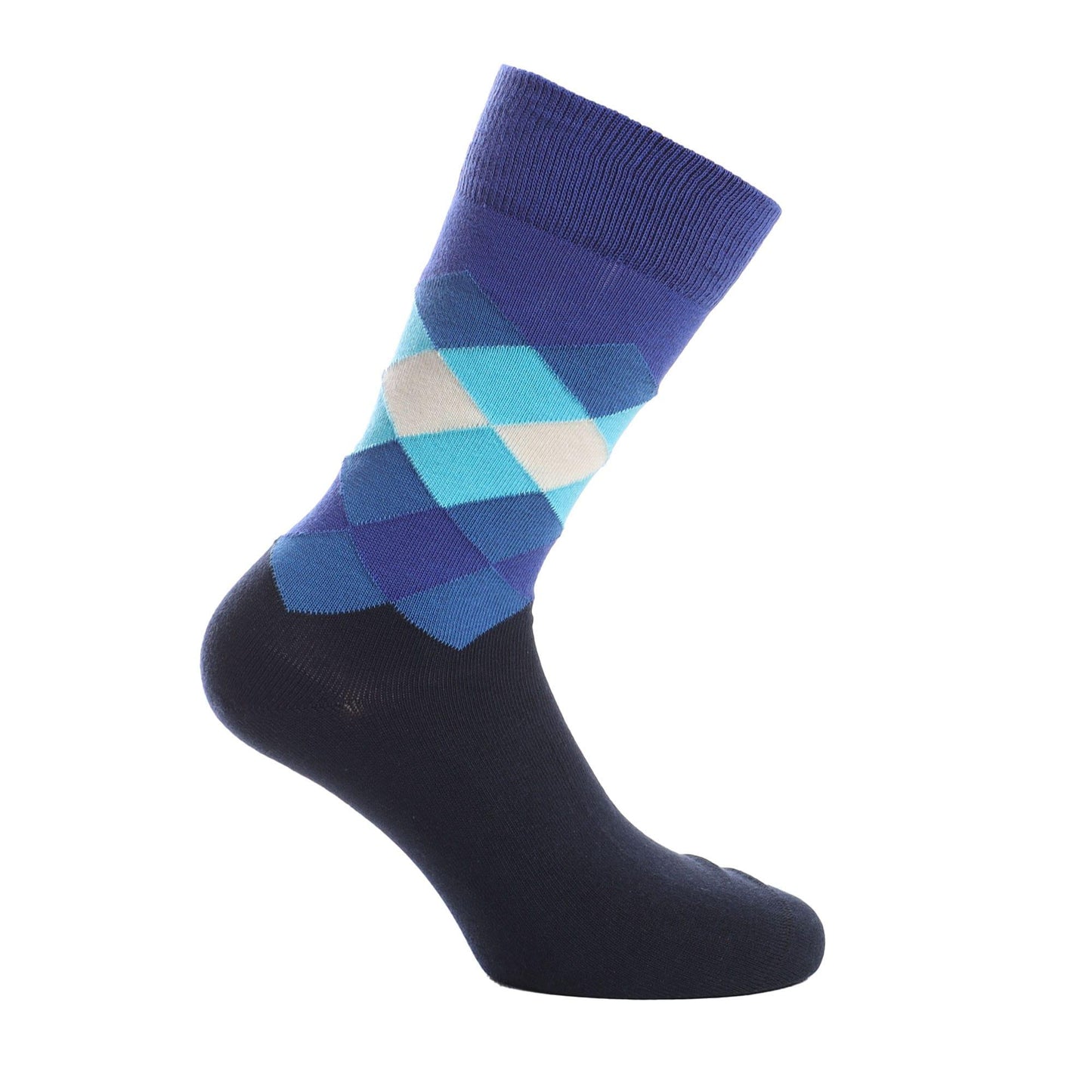 Navy - Back - Happy Socks Unisex Adult Faded Diamond Socks
