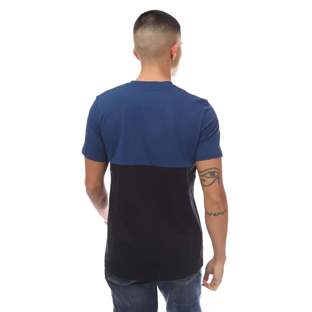 Navy - Back - Fred Perry Mens Colour Block Branded T-Shirt