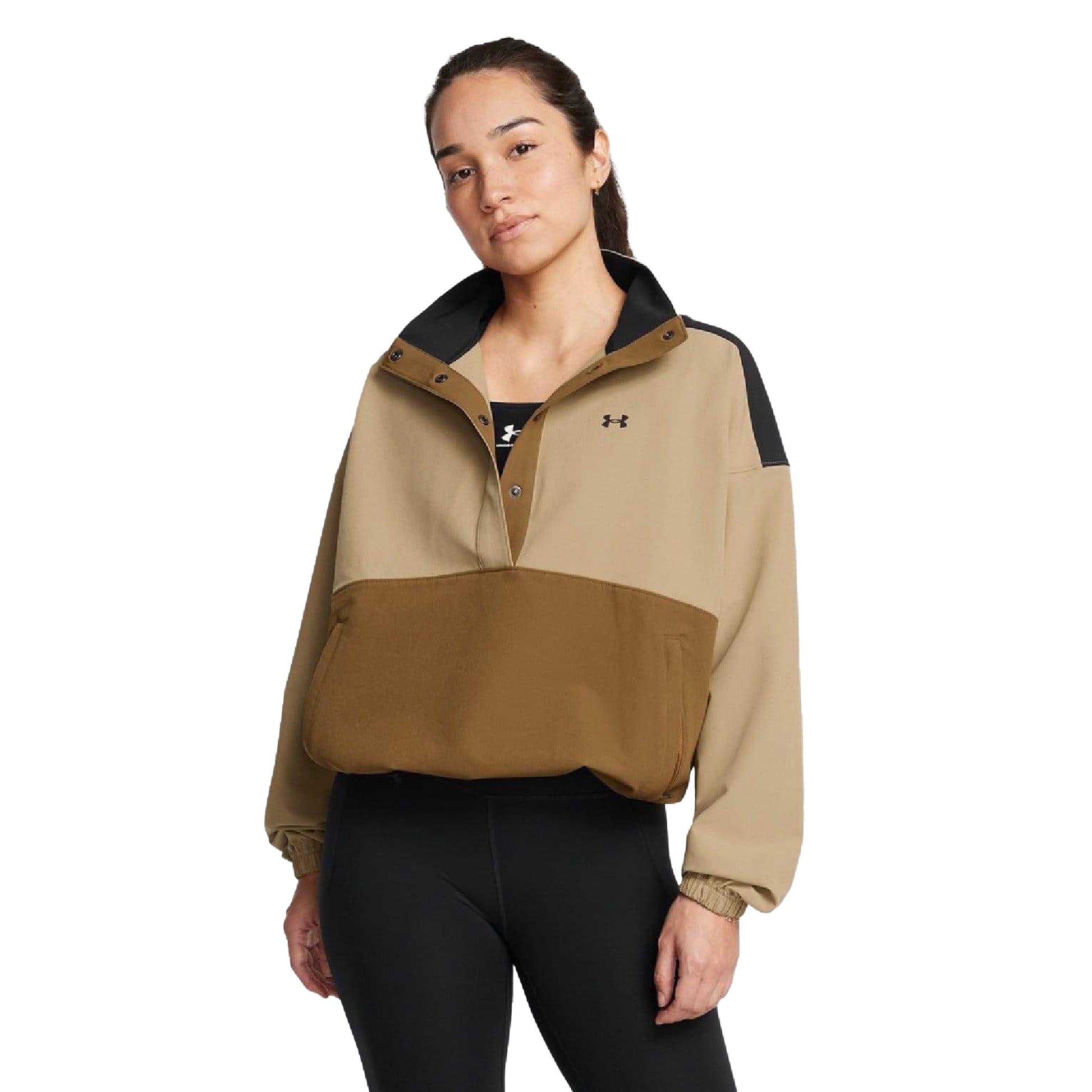Brown - Side - Under Armour Womens-Ladies Woven Sweatshirt