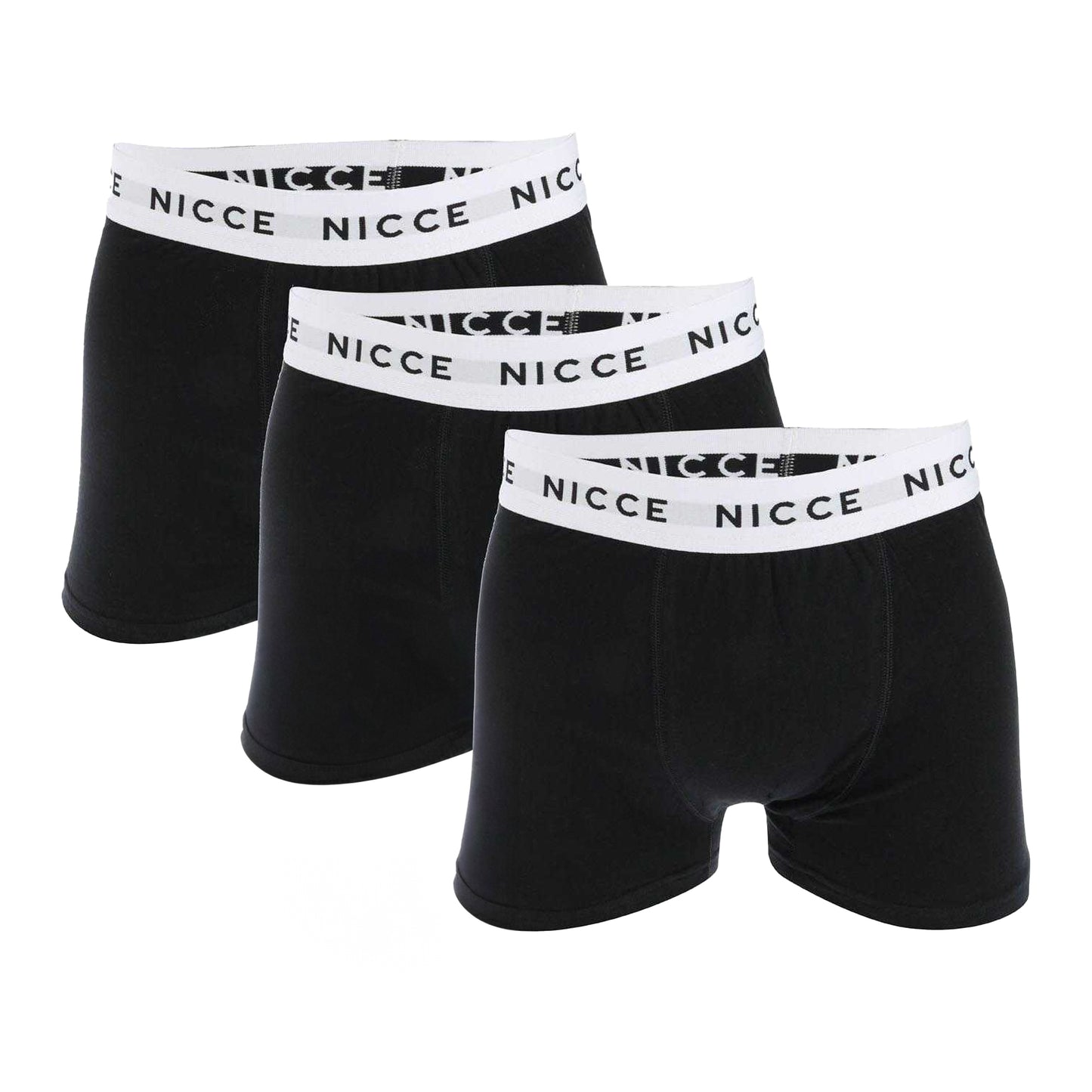 Black - Front - Nicce Mens Wisbor Boxer Shorts (Pack of 3)