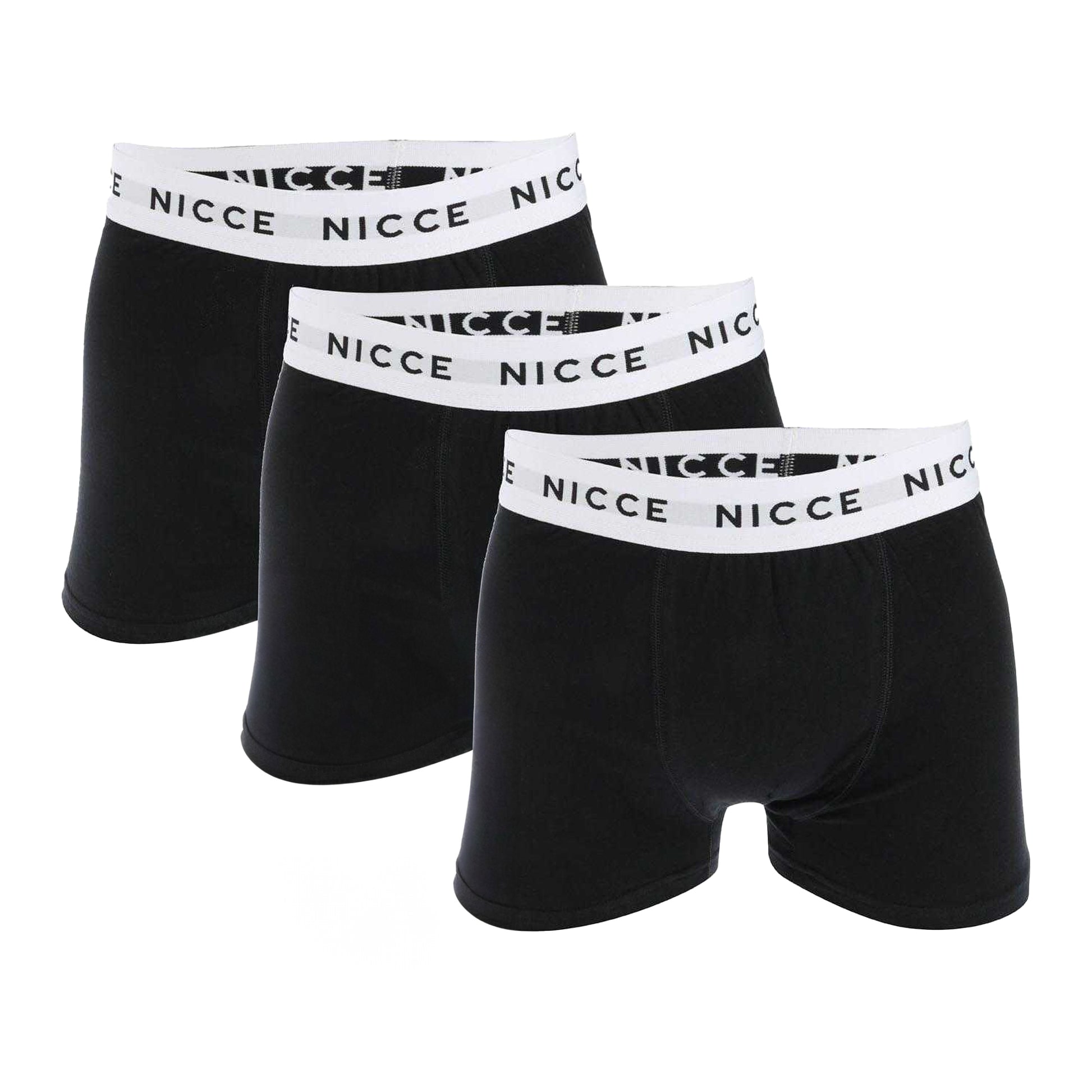 Black - Front - Nicce Mens Wisbor Boxer Shorts (Pack of 3)