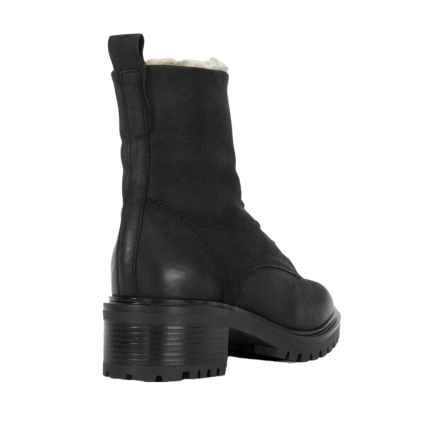 Black - Back - Dune London Womens-Ladies Paniz Faux Fur Lined Chunky Ankle Boots