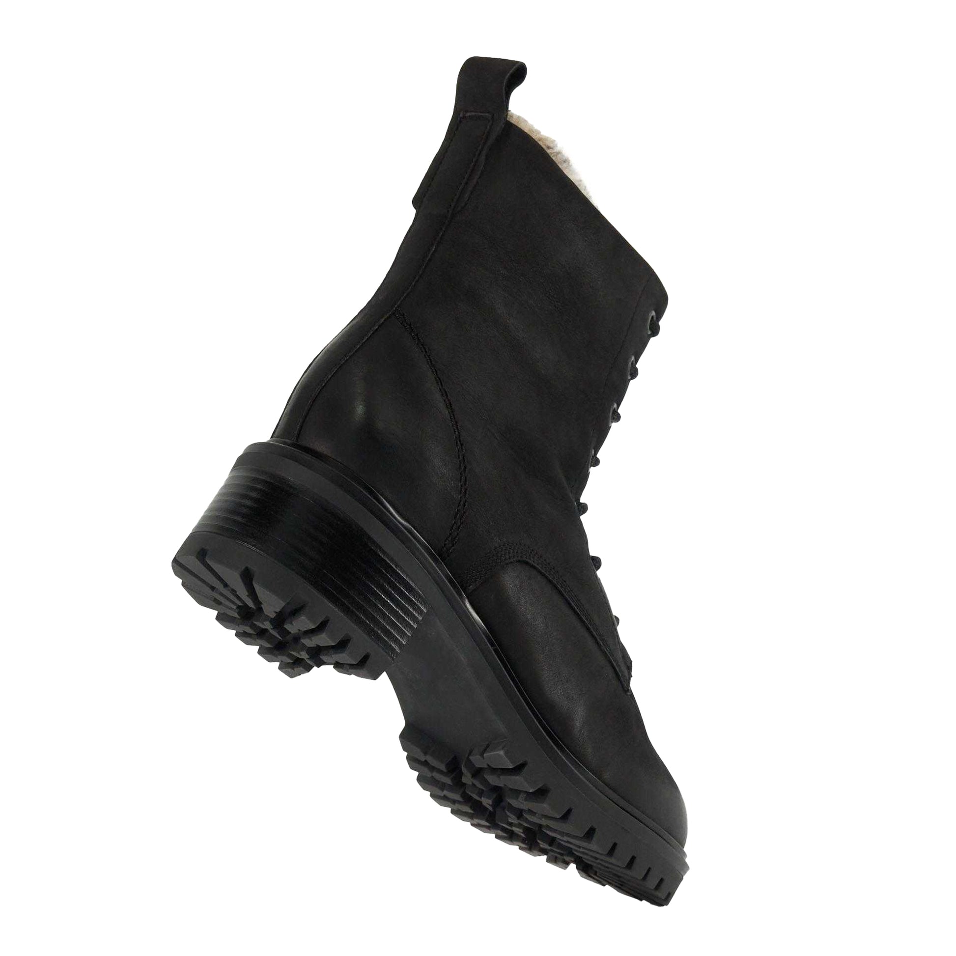 Black - Pack Shot - Dune London Womens-Ladies Paniz Faux Fur Lined Chunky Ankle Boots