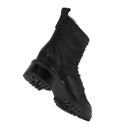 Black - Pack Shot - Dune London Womens-Ladies Paniz Faux Fur Lined Chunky Ankle Boots
