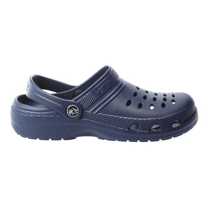 Navy Blue - Side - Hot Tuna Childrens-Kids Plain Clogs