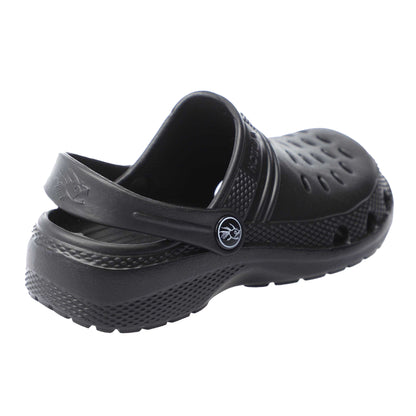 Black - Back - Hot Tuna Childrens-Kids Plain Clogs