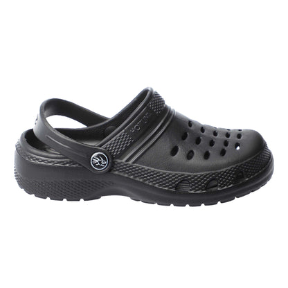 Black - Side - Hot Tuna Childrens-Kids Plain Clogs