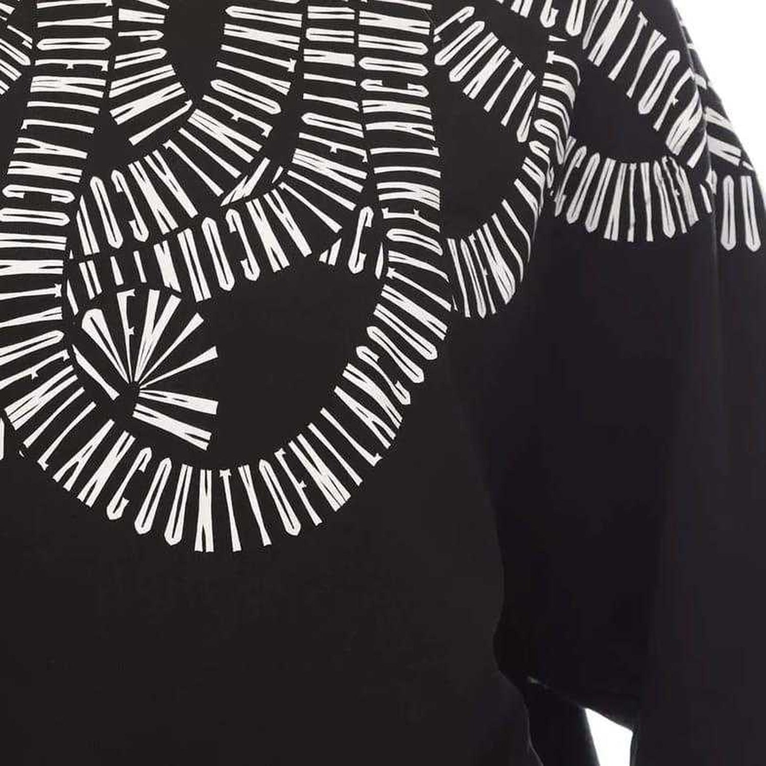 Black-White - Side - Marcelo Burlon Womens-Ladies Snake Wings Double Sleeve T-Shirt
