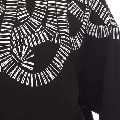 Black-White - Side - Marcelo Burlon Womens-Ladies Snake Wings Double Sleeve T-Shirt