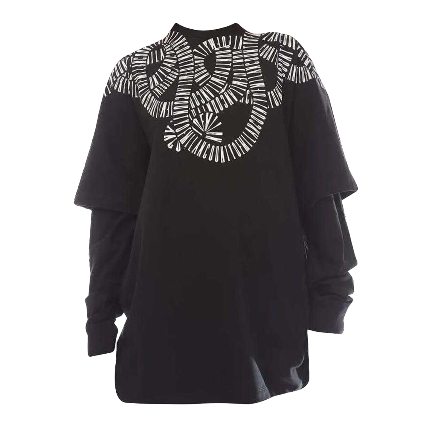 Black-White - Front - Marcelo Burlon Womens-Ladies Snake Wings Double Sleeve T-Shirt