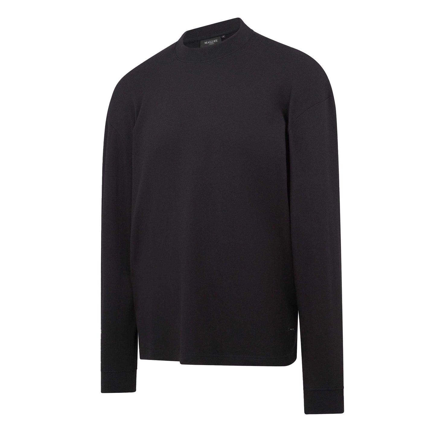 Black - Front - Mallet Mens Interlock Oversized Long-Sleeved T-Shirt