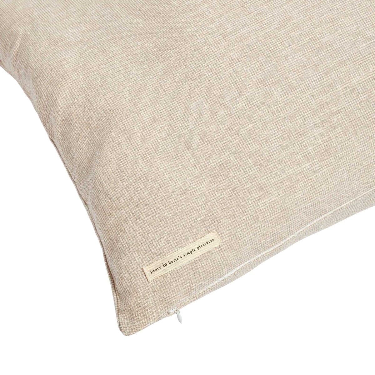 Natural - Back - In Home Cotton Linen Rectangular Cushion Cover (Pack of 2)