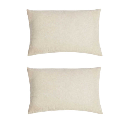 Natural - Front - In Home Cotton Linen Rectangular Cushion Cover (Pack of 2)