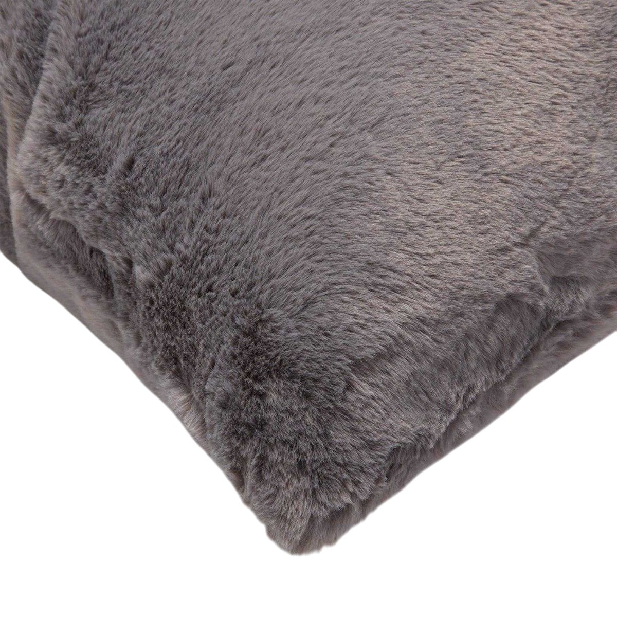 Grey - Back - In Home Faux Fur Filled Cushion