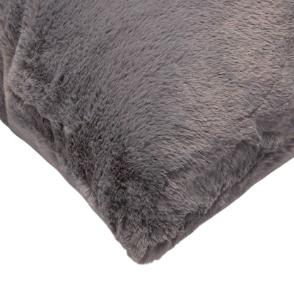 Grey - Back - In Home Faux Fur Filled Cushion