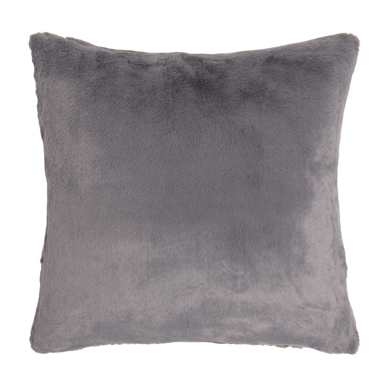 Grey - Front - In Home Faux Fur Filled Cushion
