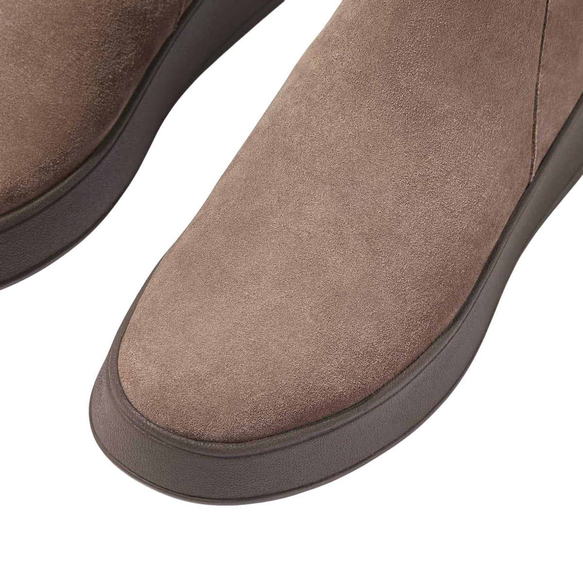 Grey - Pack Shot - Fit Flop Womens-Ladies F-Mode Suede Flatform Side Zip Ankle Boots