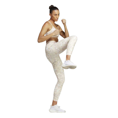 Off White - Front - Adidas Womens-Ladies Tech-Fit Camo 7-8 Leggings
