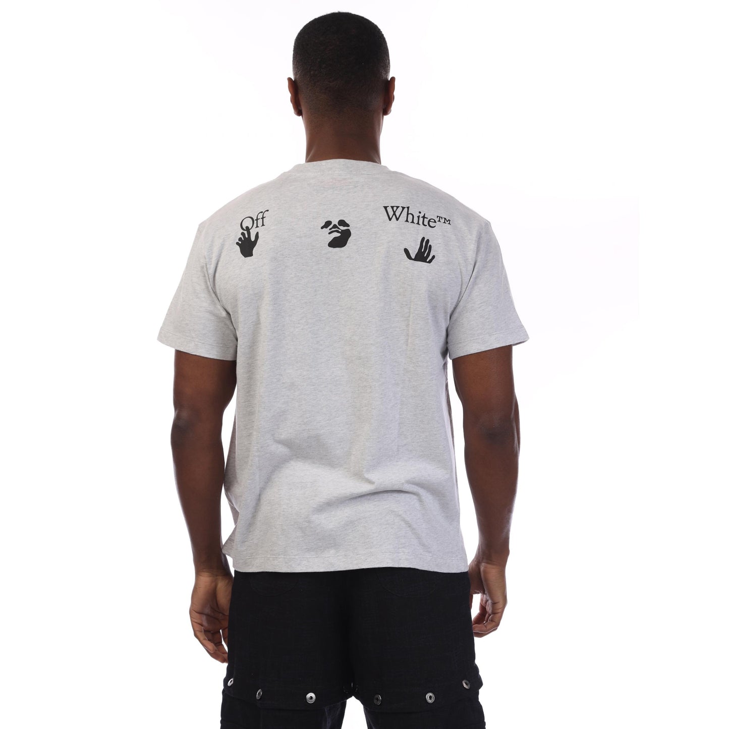 Grey-Black - Back - Off White Mens Big Logo T-Shirt