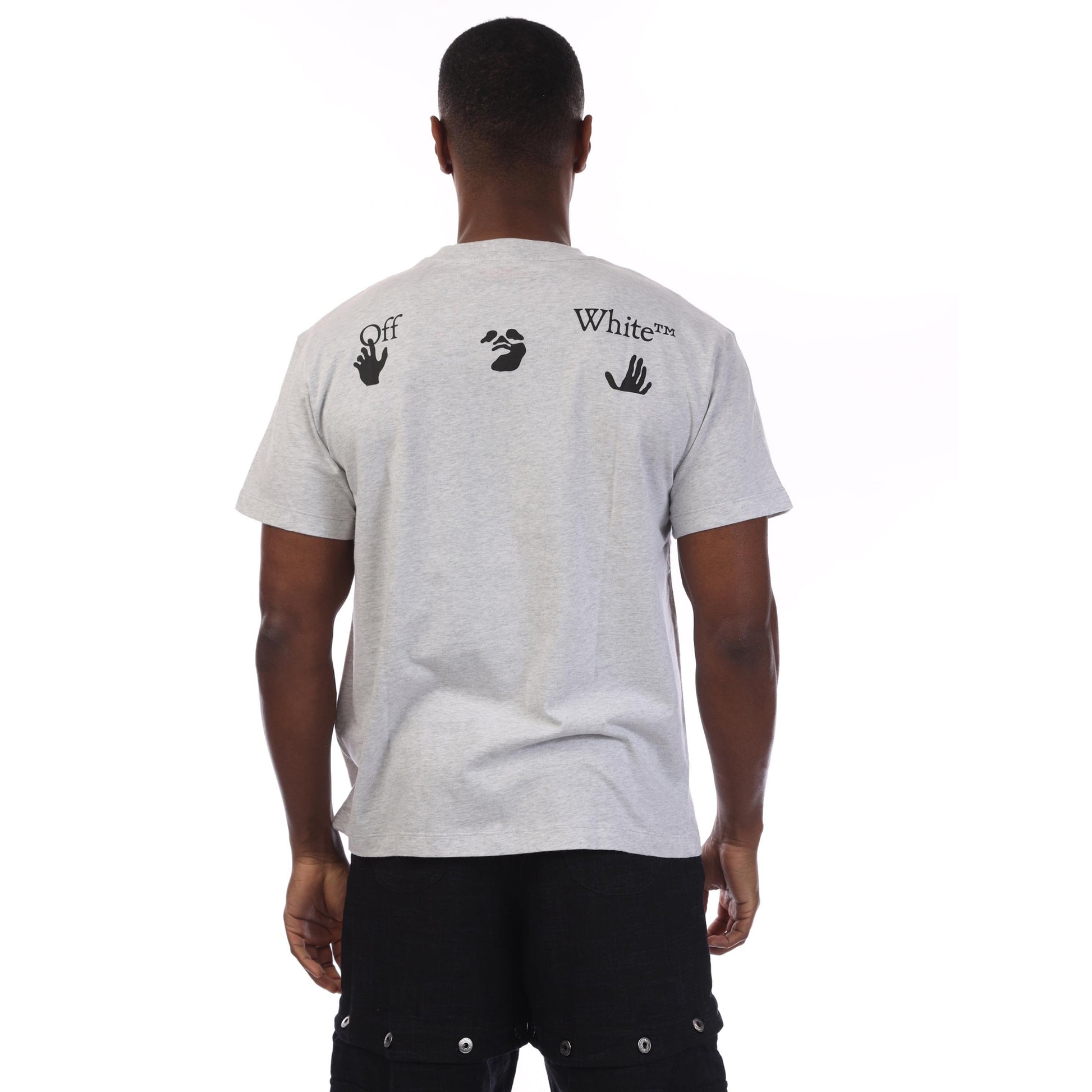 Grey-Black - Back - Off White Mens Big Logo T-Shirt