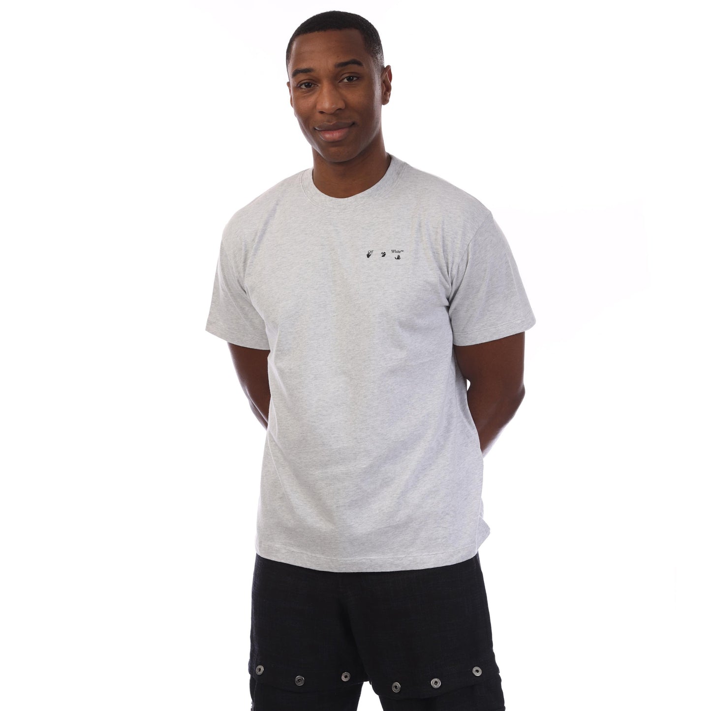 Grey-Black - Front - Off White Mens Big Logo T-Shirt