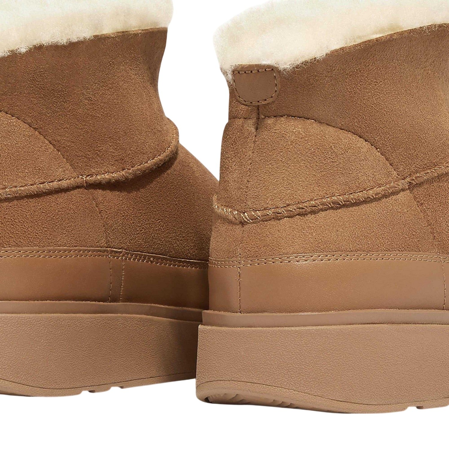 Tan - Pack Shot - Fit Flop Womens-Ladies Gen-FF Ultra Mini Doubleface Shearling Ankle Boots