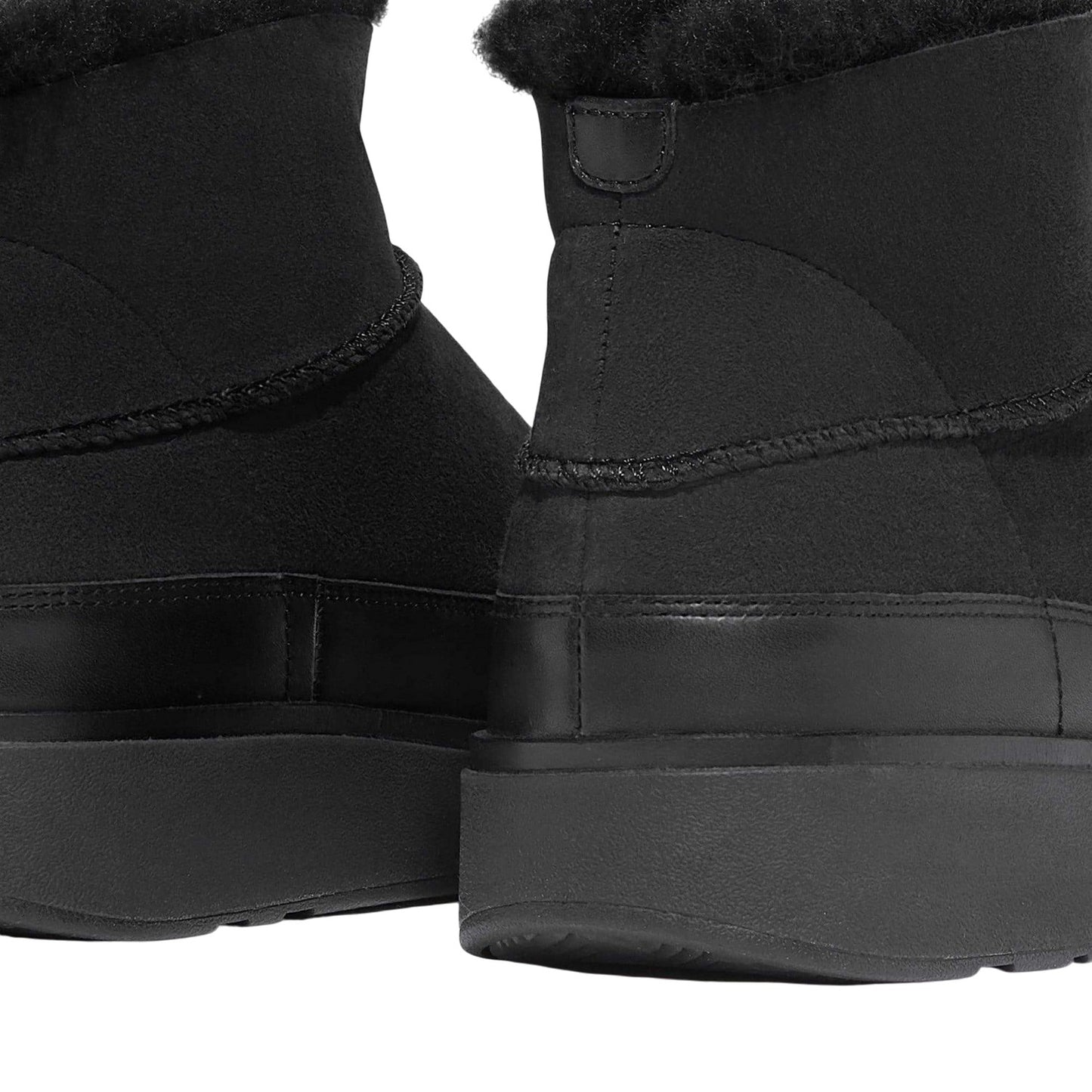 Black - Pack Shot - Fit Flop Womens-Ladies Gen-FF Ultra Mini Doubleface Shearling Ankle Boots