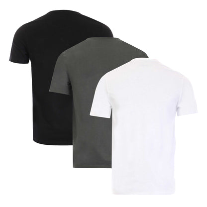 White-Grey-Black - Back - Boss Mens Logo T-Shirt (Pack of 3)