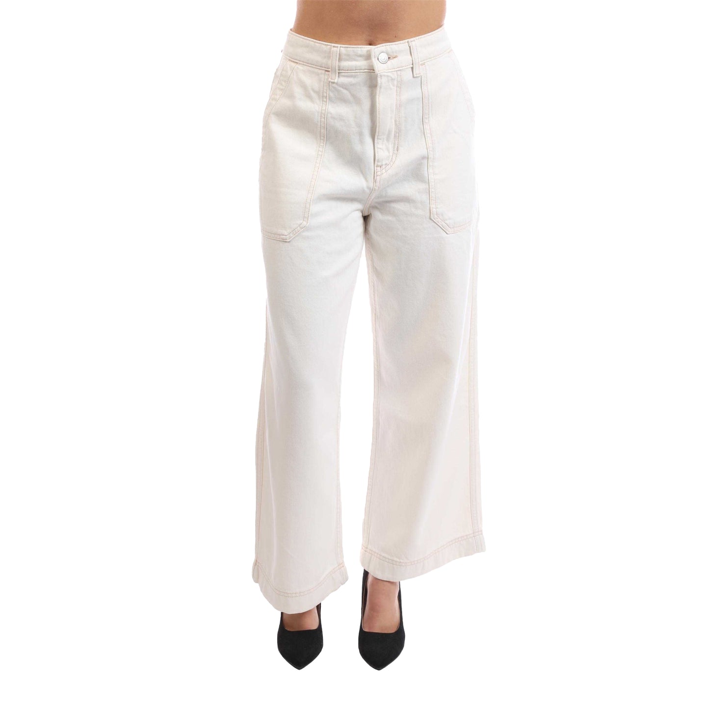 Natural - Front - Boss Womens-Ladies Marlene High Rise Jeans