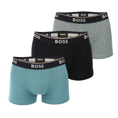 Teal-Black-Green - Front - Boss Mens Power Underwear (Pack of 3)