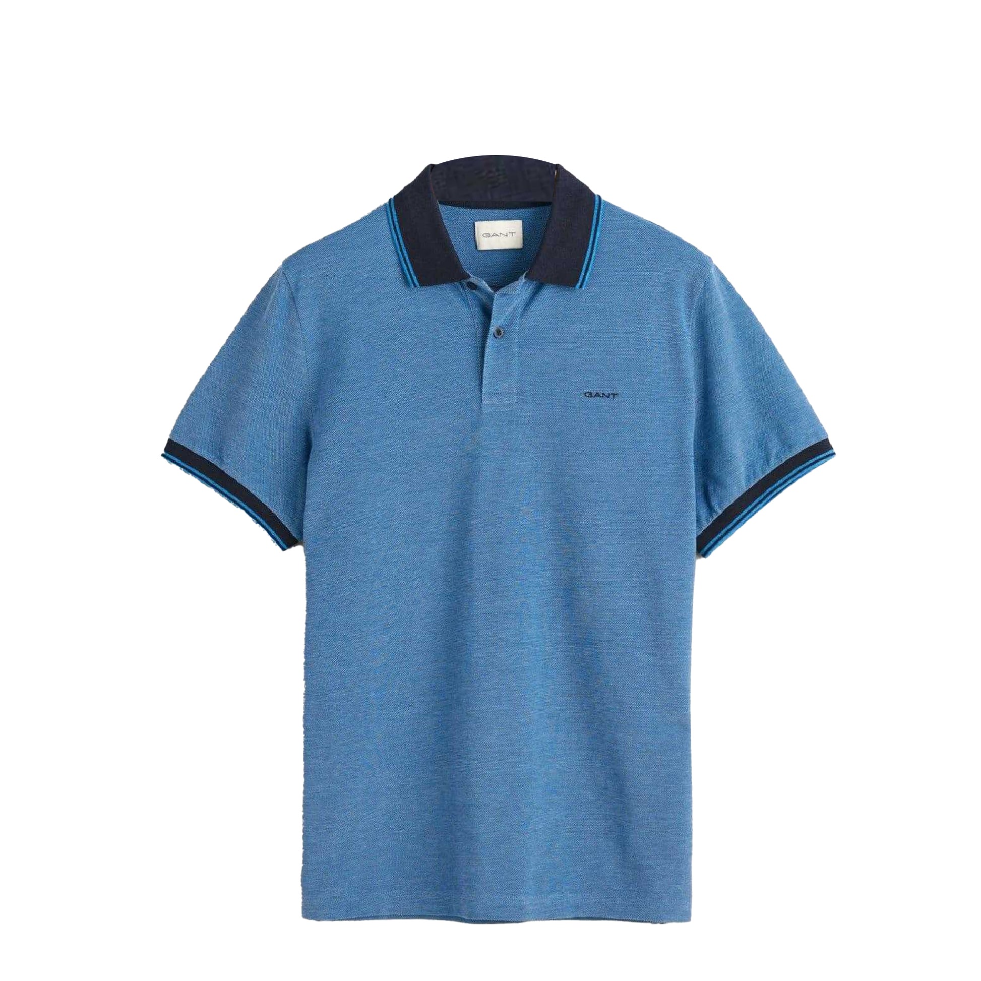 Blue - Front - Gant Mens 4-Color Oxford Piqué Polo Shirt