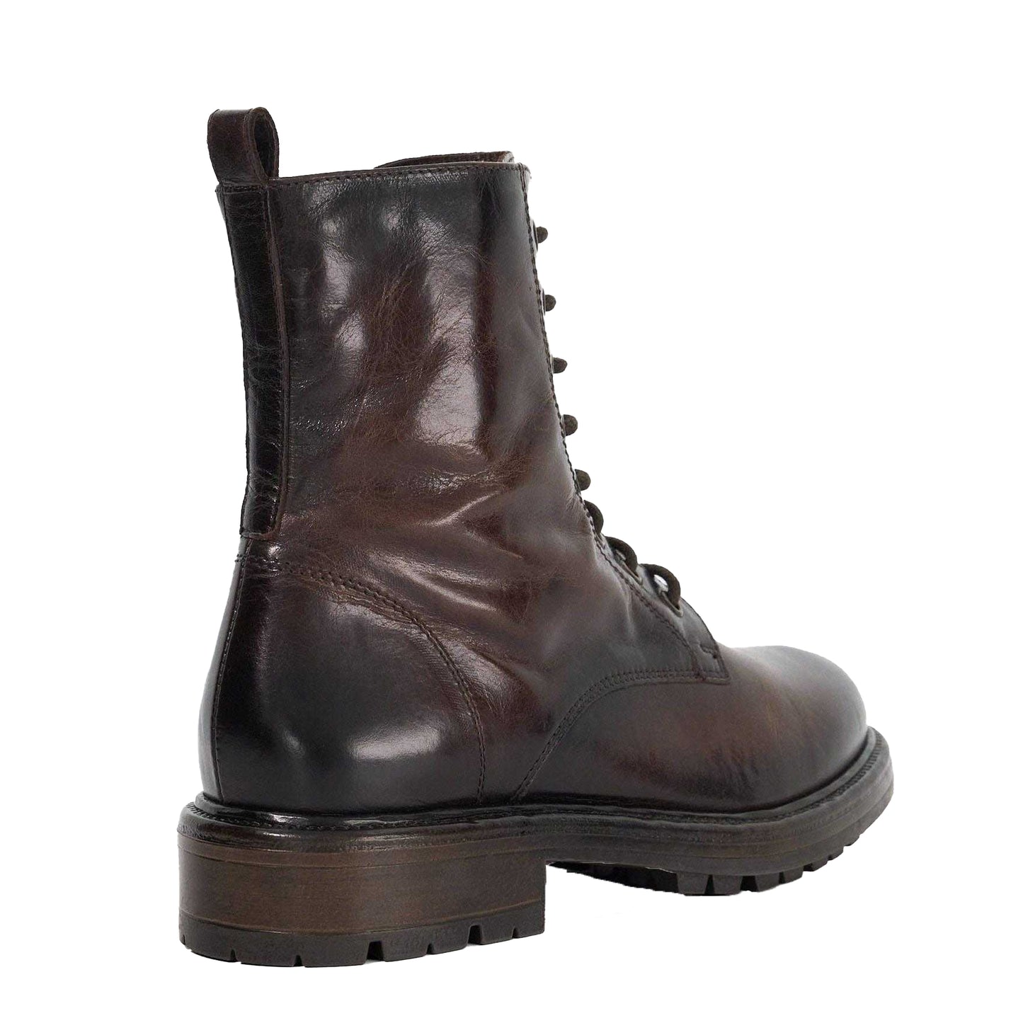 Brown - Back - Dune London Womens-Ladies Patley Leather Ankle Boots