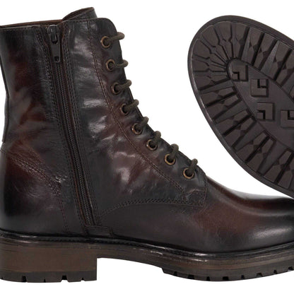 Brown - Close up - Dune London Womens-Ladies Patley Leather Ankle Boots