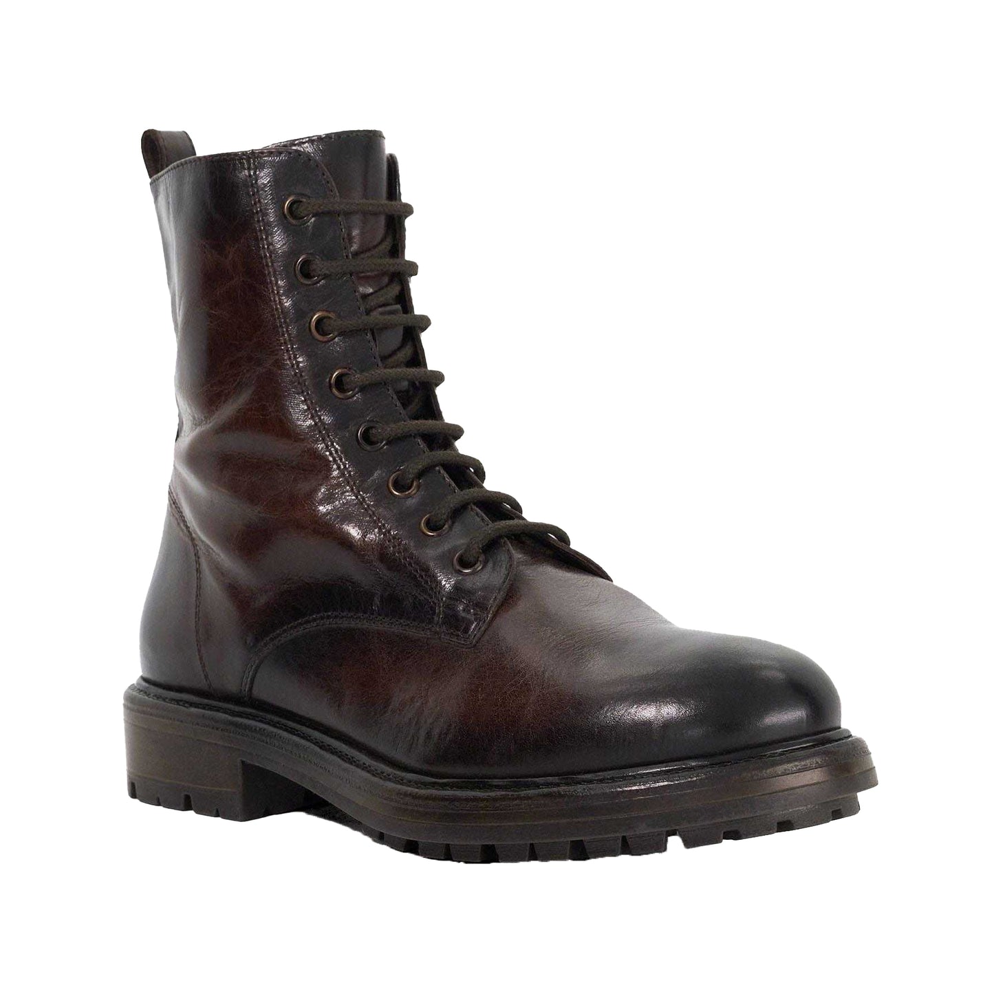 Brown - Front - Dune London Womens-Ladies Patley Leather Ankle Boots