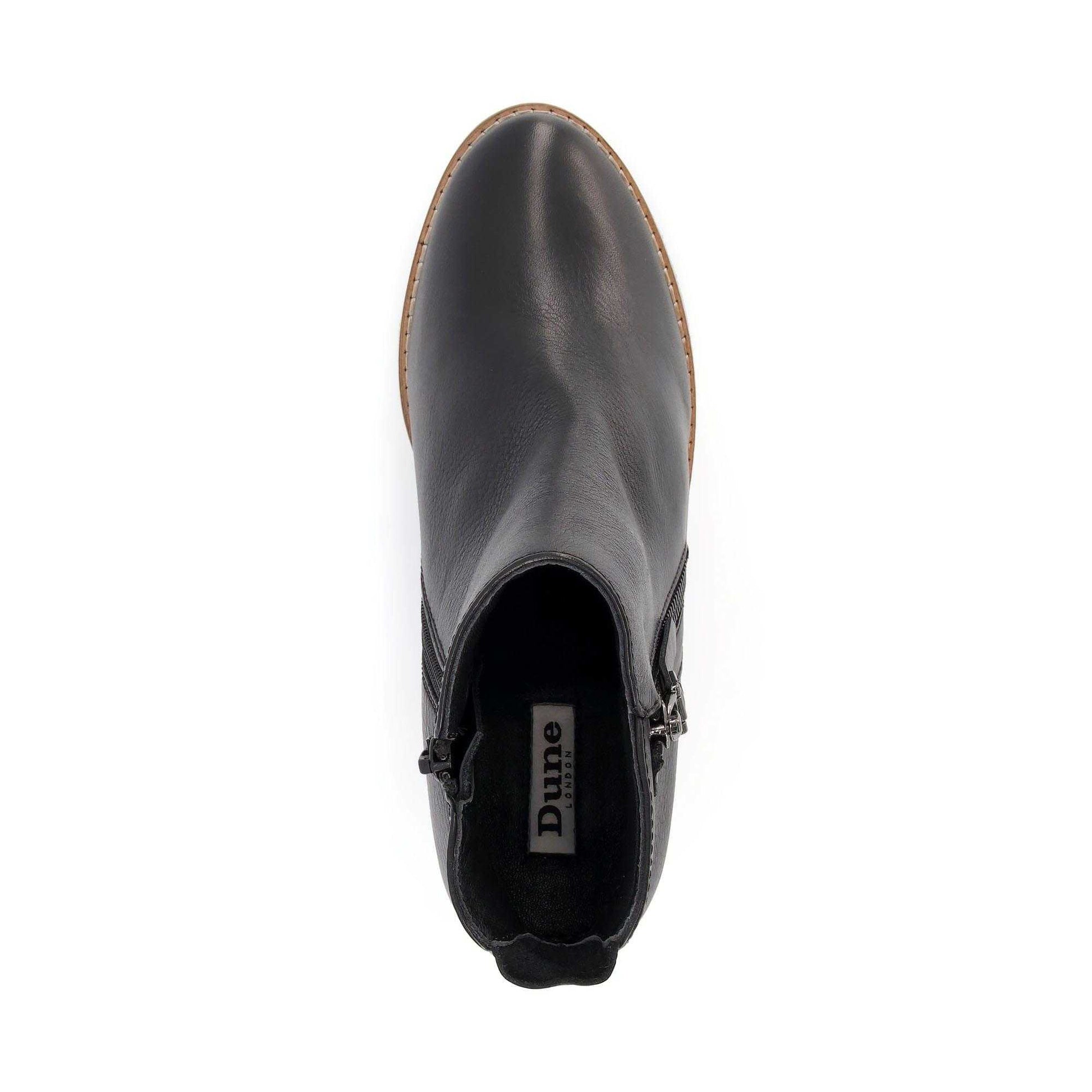 Black - Pack Shot - Dune London Womens-Ladies Paice Western Leather Ankle Boots