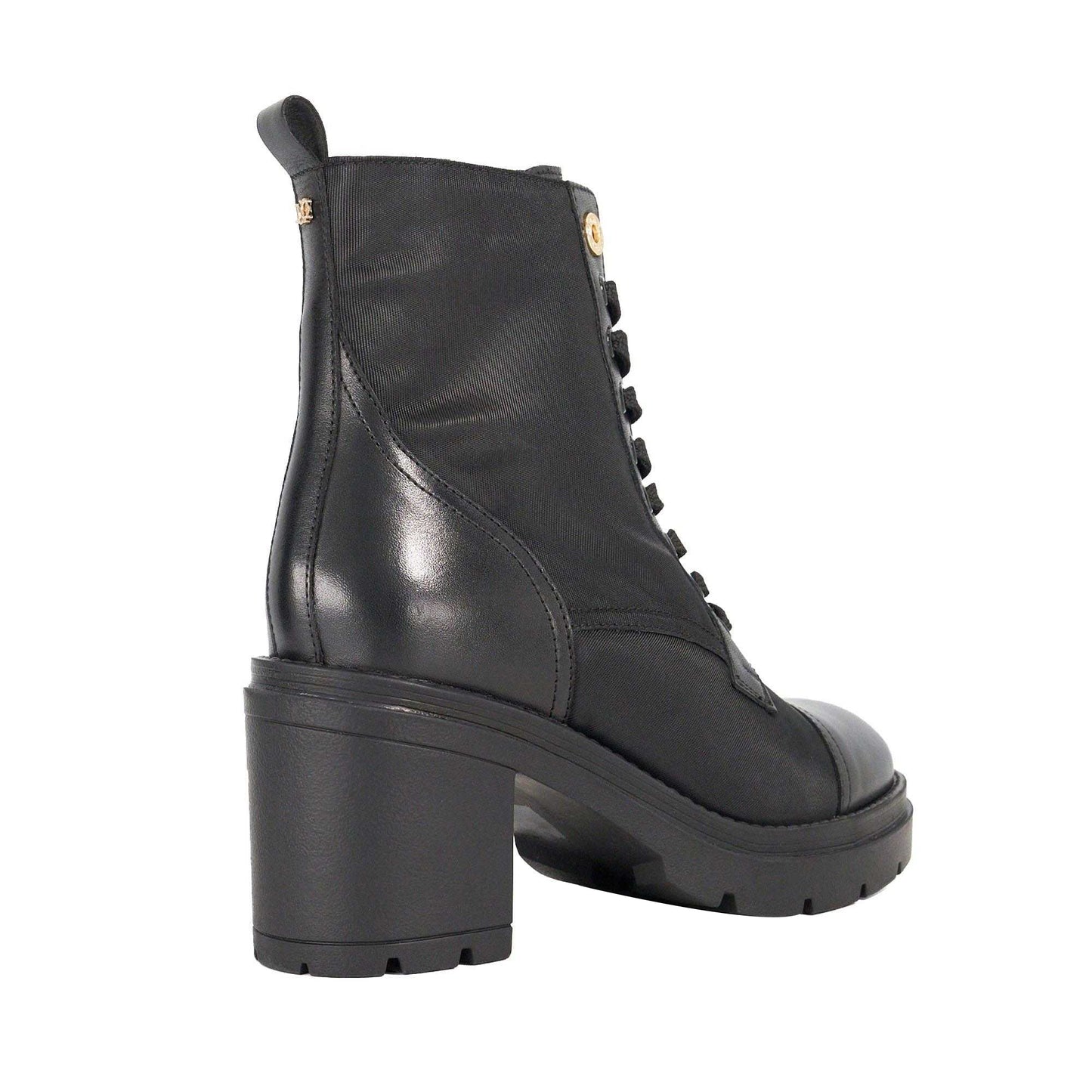 Black - Back - Dune London Womens-Ladies Plotting Block Heel Ankle Boots