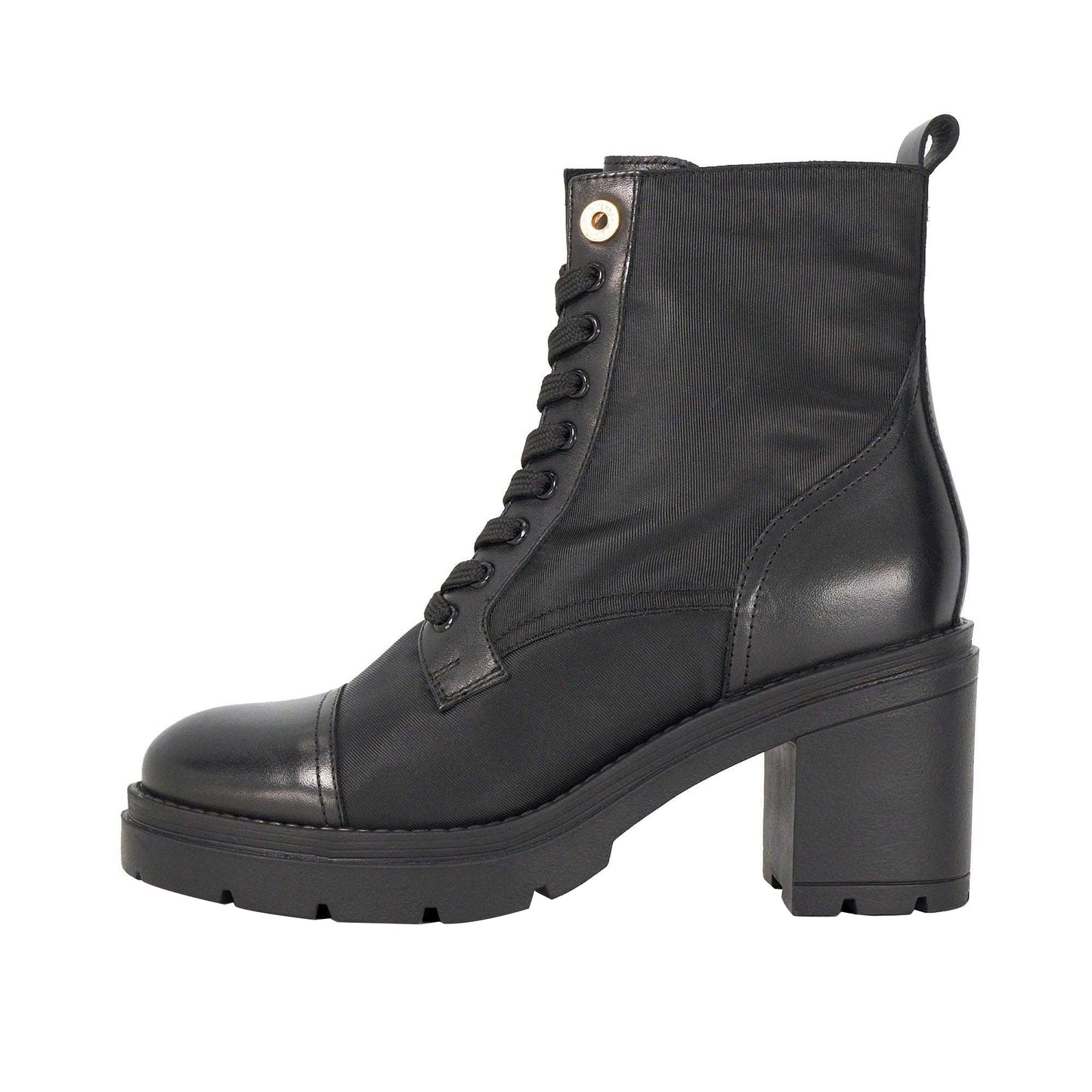 Black - Side - Dune London Womens-Ladies Plotting Block Heel Ankle Boots