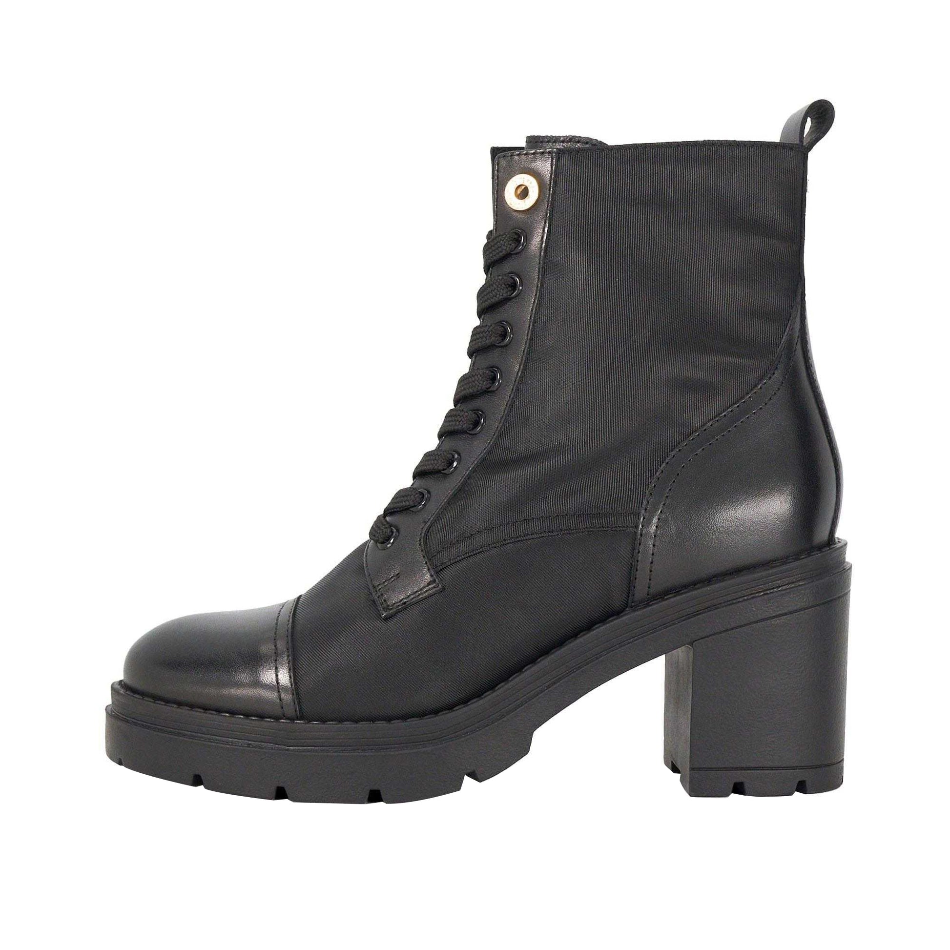 Black - Side - Dune London Womens-Ladies Plotting Block Heel Ankle Boots