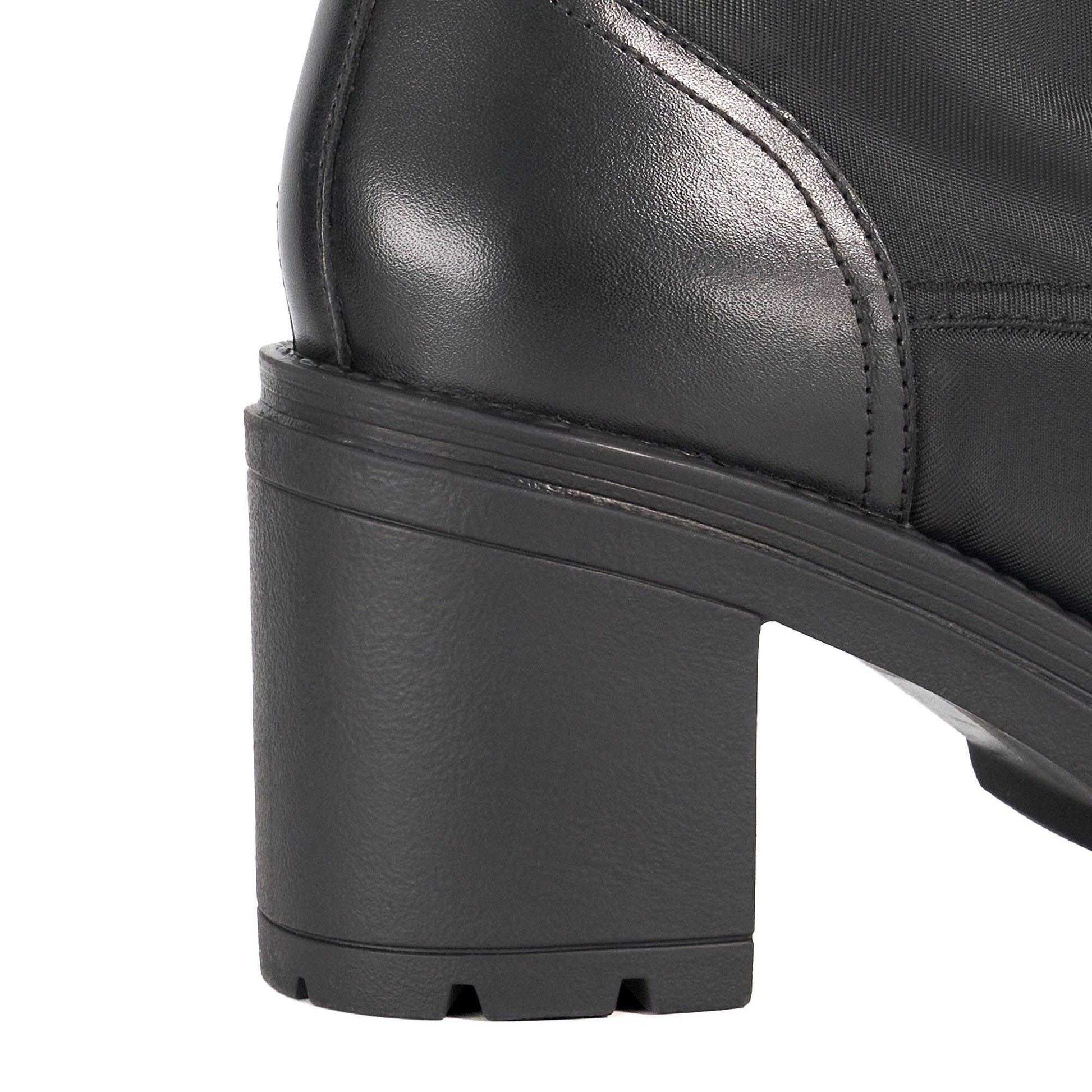 Black - Close up - Dune London Womens-Ladies Plotting Block Heel Ankle Boots