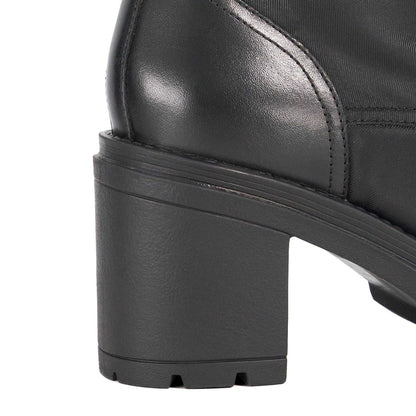 Black - Close up - Dune London Womens-Ladies Plotting Block Heel Ankle Boots
