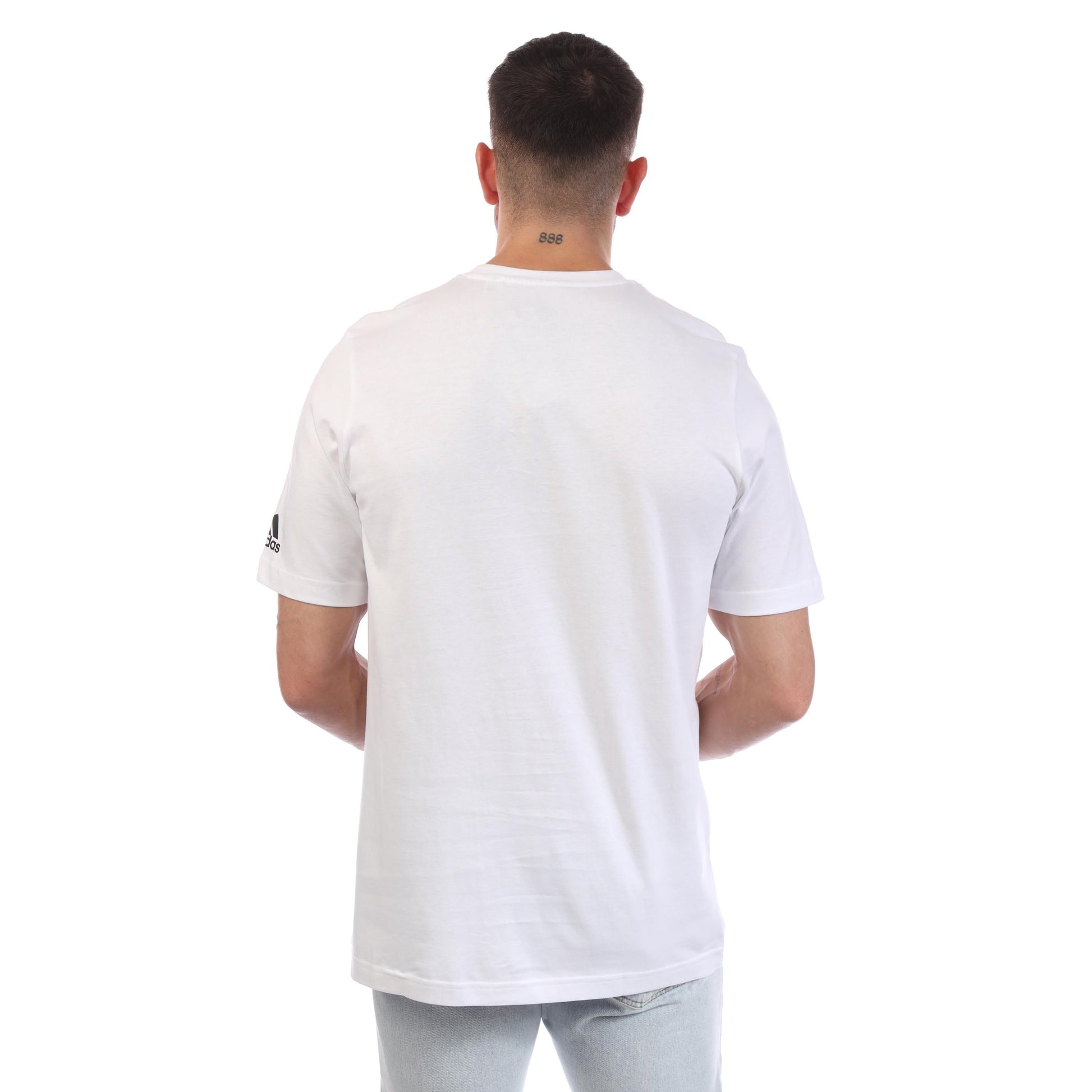 White - Back - Adidas Mens Bos Blank T-Shirt